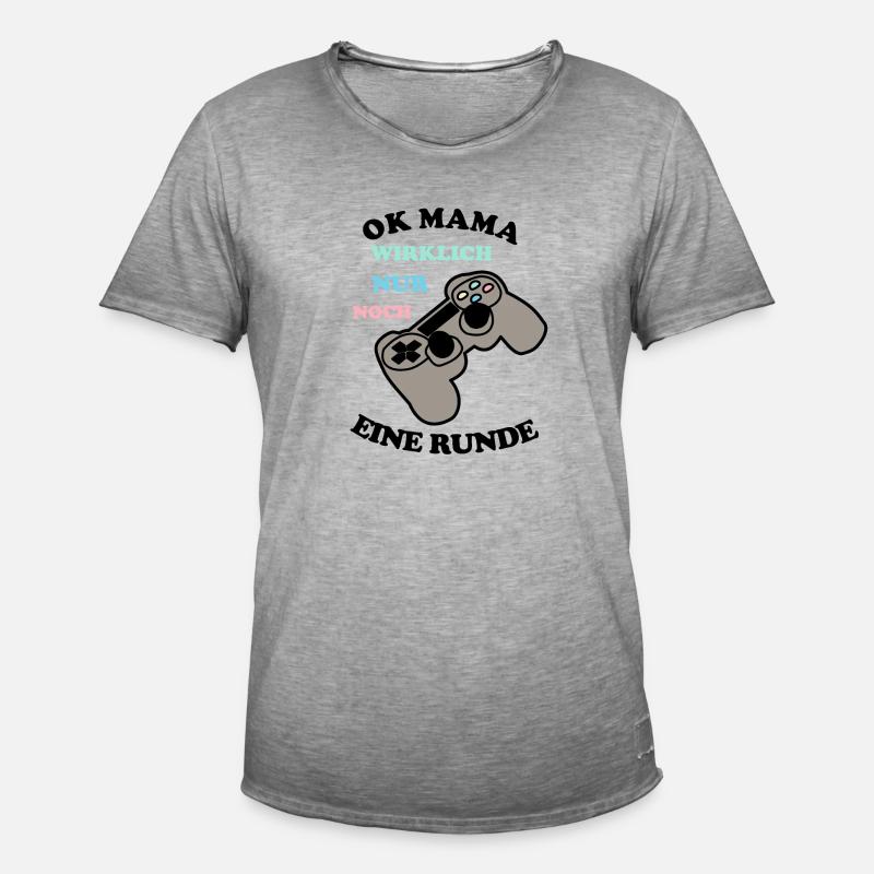 Controller Mama - Männer Vintage T-Shirt - Vintage Grau