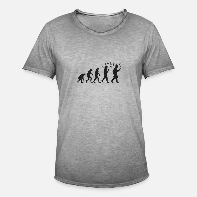 Evolution - Kapitalist - Geschenk - Männer Vintage T-Shirt - Vintage Grau