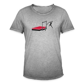 Saut à la perche - T-shirt vintage Homme - vintage gris - Devant - Jose (178cm)