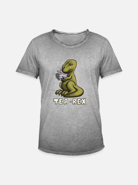 Tea-Rex - Men's Vintage T-Shirt - vintage grey