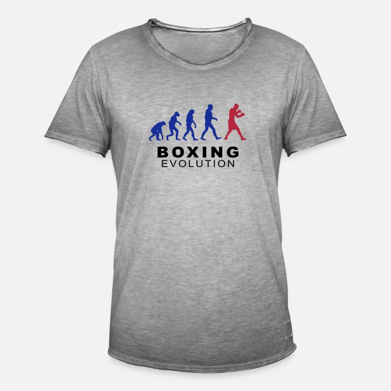 Boxing evolution - Männer Vintage T-Shirt - Vintage Grau