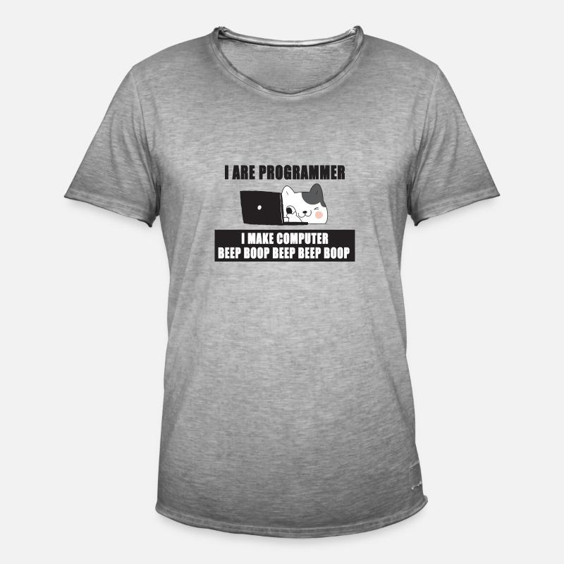 Ich bin Programmierer - Männer Vintage T-Shirt - Vintage Grau