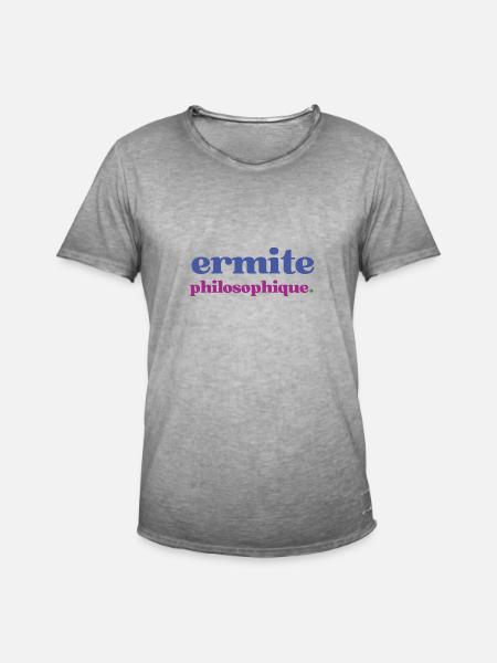 ermite philosophique - Männer Vintage T-Shirt - Vintage Grau