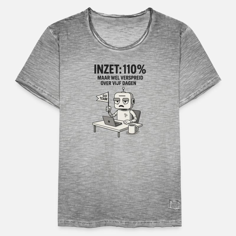 COMMITMENT: 110% – Robot at work with dry humor Men's Vintage T-Shirt