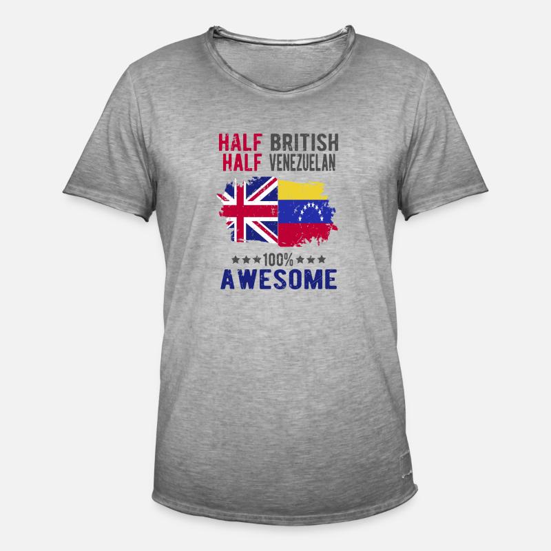 Halb Brite Halb Venezolaner - Männer Vintage T-Shirt - Vintage Grau