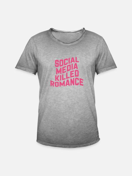 Social Media Killed Romance - Men's Vintage T-Shirt - vintage grey