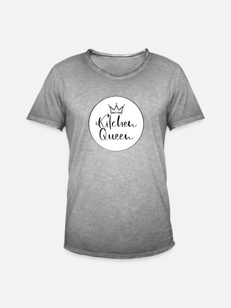 Kitchen Queen - Küchenschürze - Männer Vintage T-Shirt - Vintage Grau