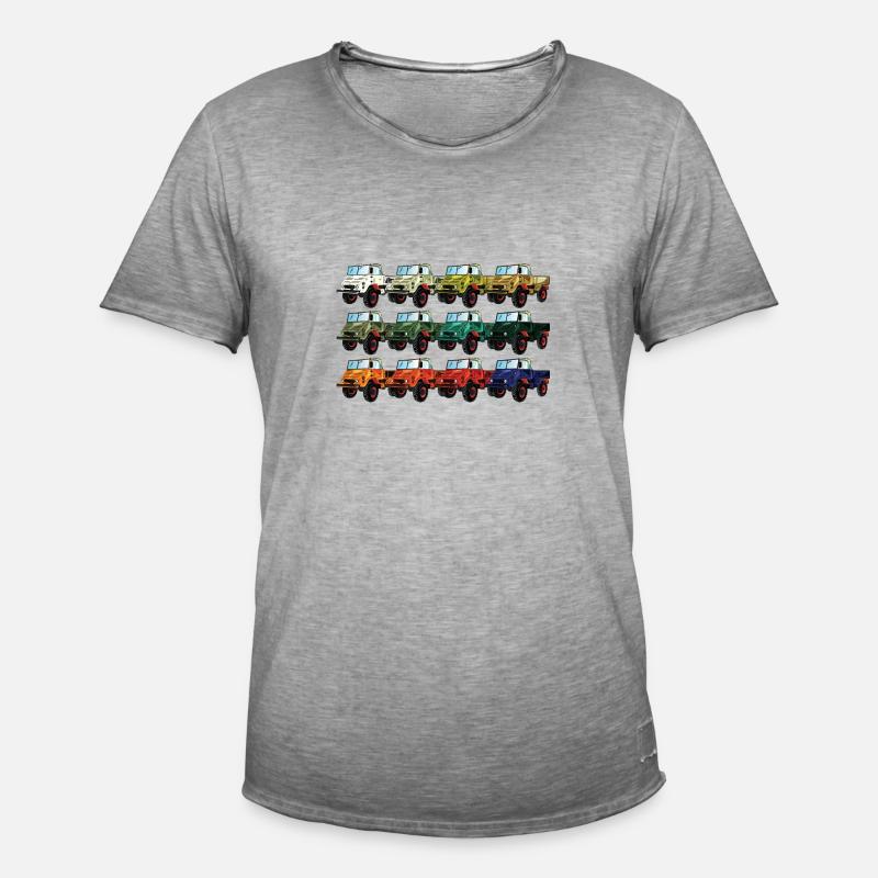 Farbpalette Unimog - Oldtimer - Regenbogen anders - Männer Vintage T-Shirt - Vintage Grau