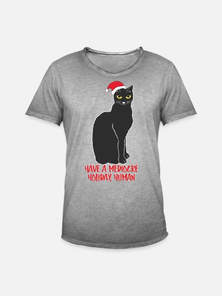 Have a Mediocre Holiday Human - Men's Vintage T-Shirt - vintage grey