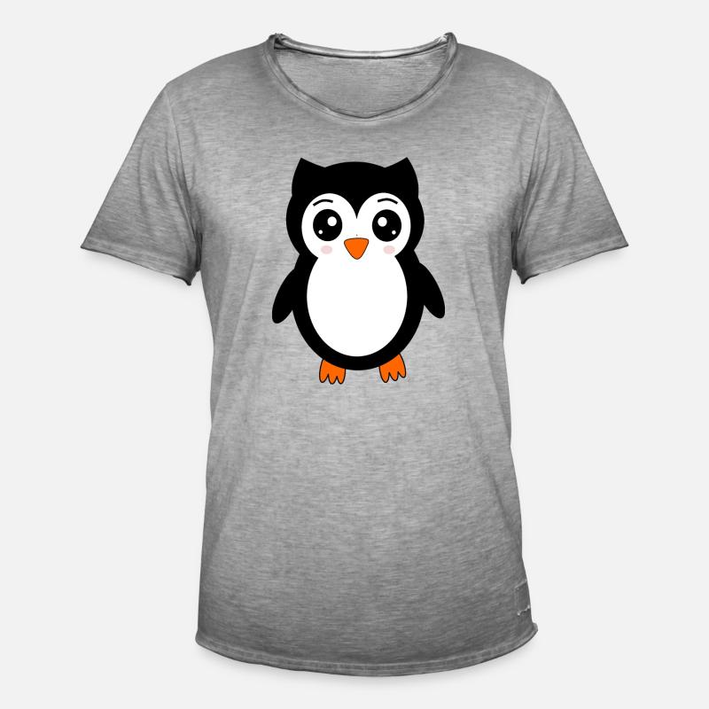 Eule schwarz Vogel Vögelchen Tiere Geschenk - Männer Vintage T-Shirt - Vintage Grau