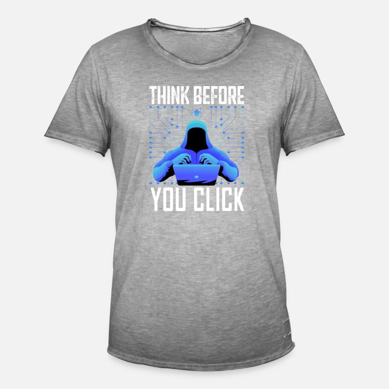Hacker Hacker Programmeur Cybersécurité Linux - T-shirt vintage Homme - vintage gris