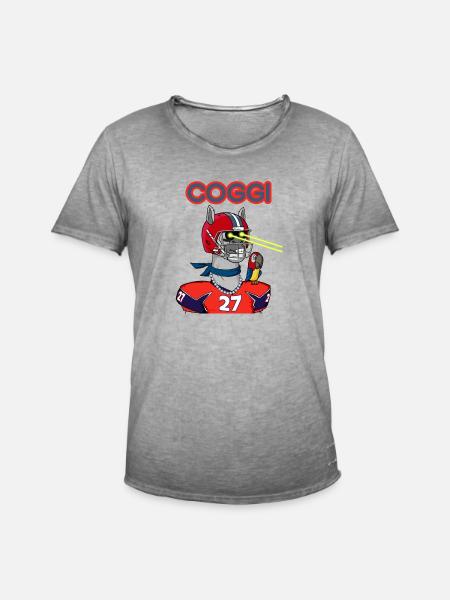 COGGI FUSSBALLSPIELER - Männer Vintage T-Shirt - Vintage Grau