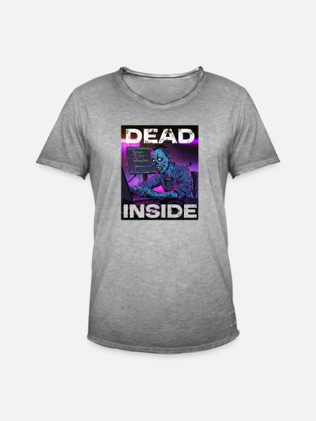 Dead Inside - Männer Vintage T-Shirt - Vintage Grau