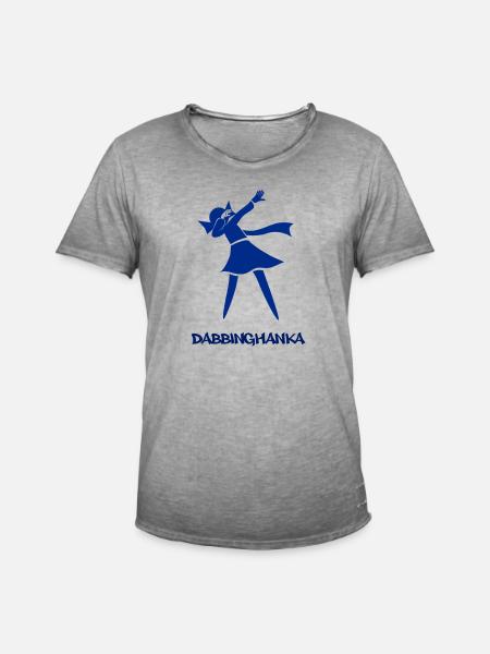 DABBING HANKA - Männer Vintage T-Shirt - Vintage Grau