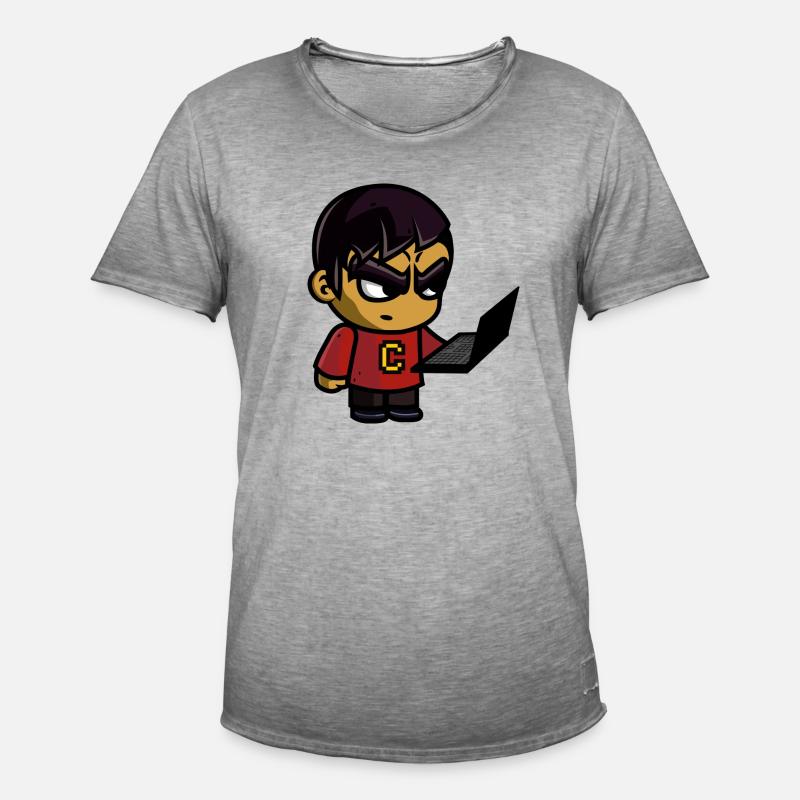 Cody der Encoder - Männer Vintage T-Shirt - Vintage Grau