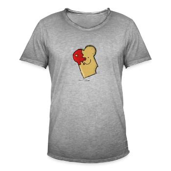 Le pain de confiture drôle - T-shirt vintage Homme - vintage gris - Devant - Jose (178cm)