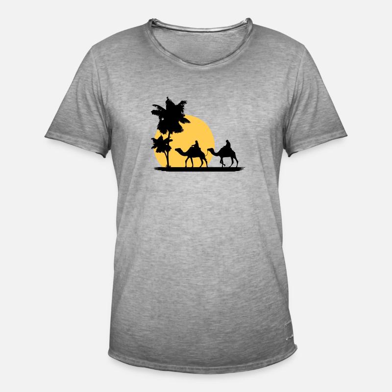 Camel - Kamel - Dromedar - Karawane - Männer Vintage T-Shirt - Vintage Grau