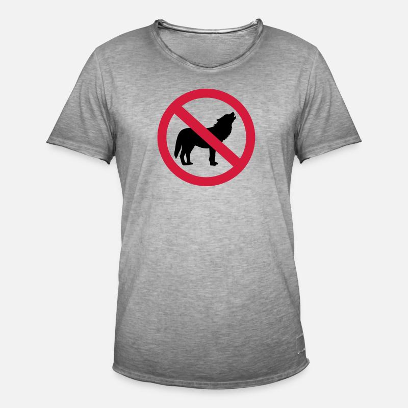 Wolf - Männer Vintage T-Shirt - Vintage Grau