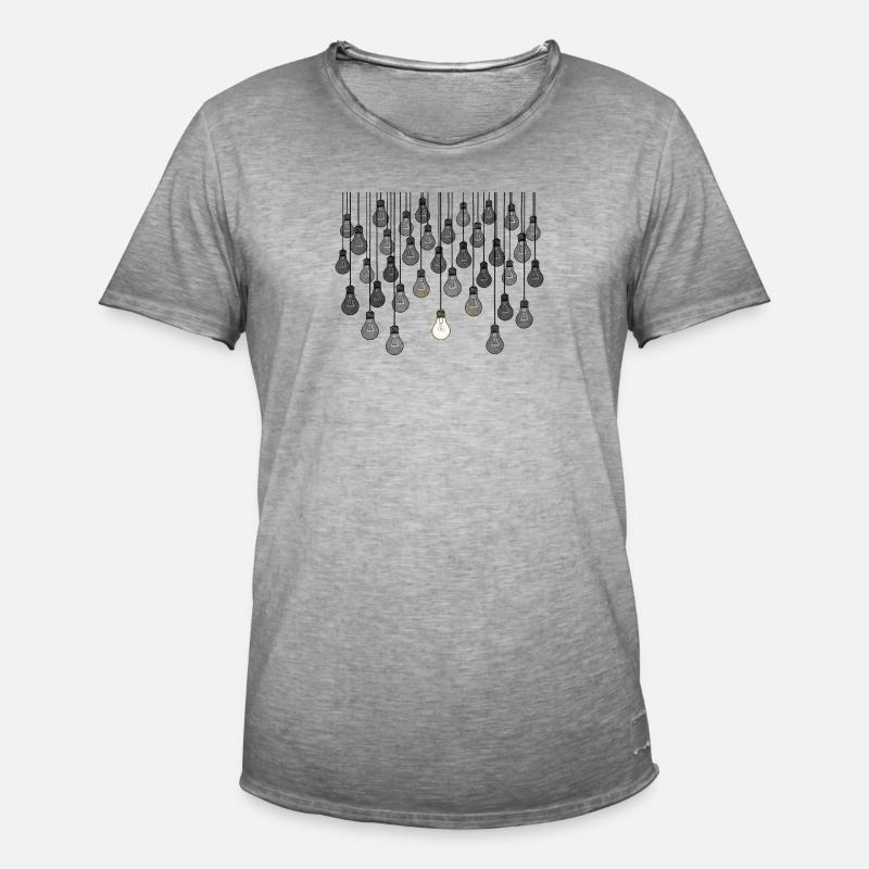 Graues Glühbirnen-Array mit einzigartiger Helligkeit - Männer Vintage T-Shirt - Vintage Grau