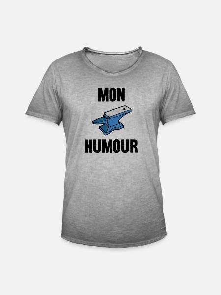 mon humour - T-shirt vintage Homme - vintage gris