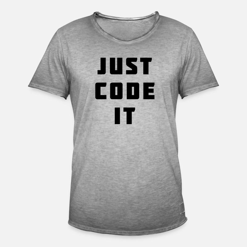 Codiere es einfach - Männer Vintage T-Shirt - Vintage Grau