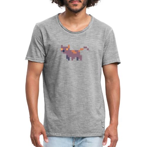 Pixel cat - Vintage-T-shirt herr