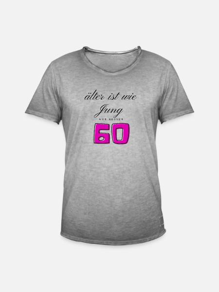 60th Birthday - Men's Vintage T-Shirt - vintage grey