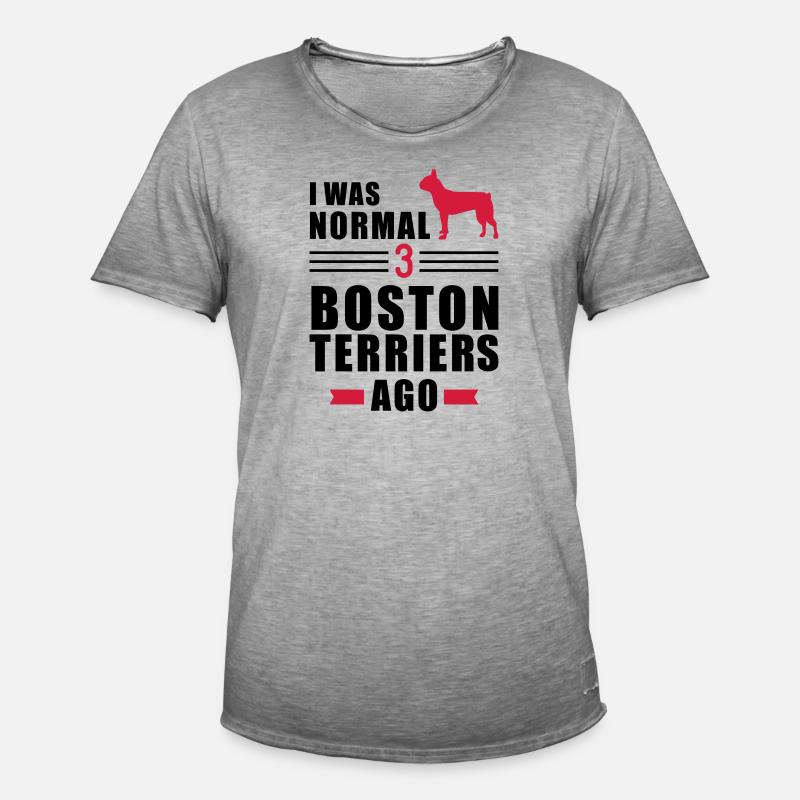 Boston Terrier - Männer Vintage T-Shirt - Vintage Grau
