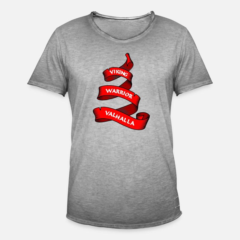 Wikinger Wimpel oder Banner rot - Männer Vintage T-Shirt - Vintage Grau