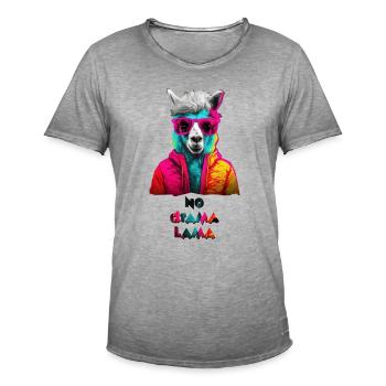 No drama lama / your Alpaka - Männer Vintage T-Shirt - Vintage Grau - Vorne
