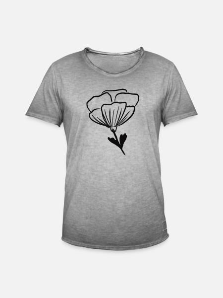Blume Hübsch Blümchen Geschenk - Männer Vintage T-Shirt - Vintage Grau