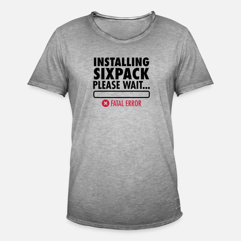 Installing Sixpack (Fatal Error) - Männer Vintage T-Shirt - Vintage Grau