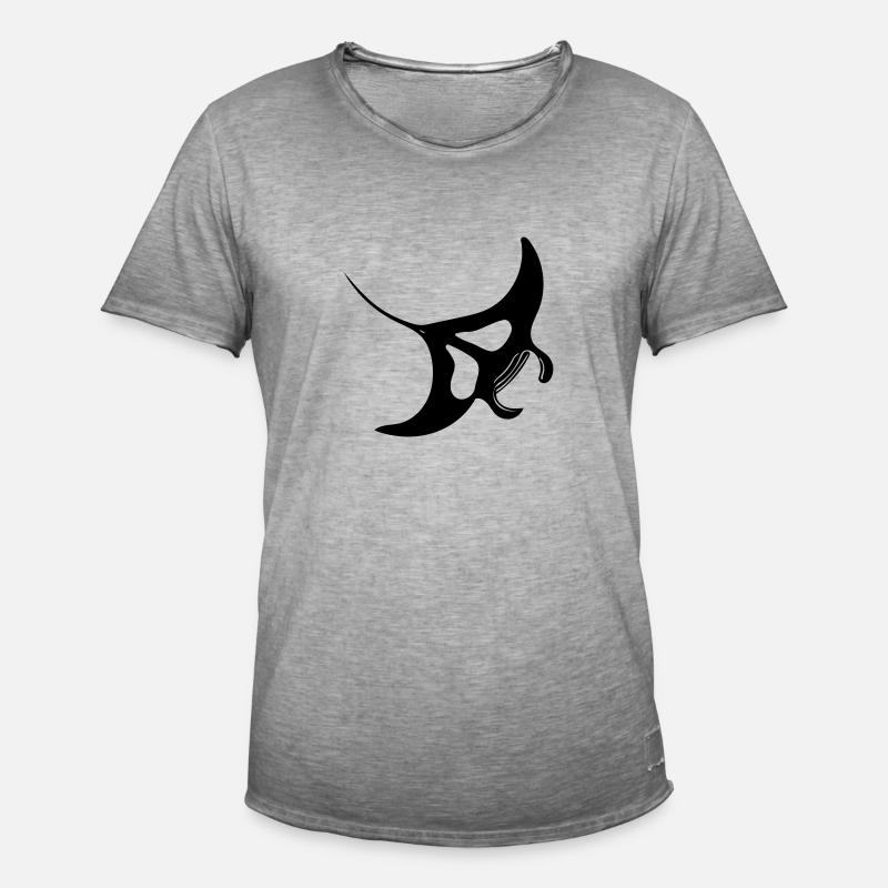 Manta Rochen Vector - Männer Vintage T-Shirt - Vintage Grau