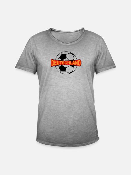 Deutschland mit Fussball - Männer Vintage T-Shirt - Vintage Grau