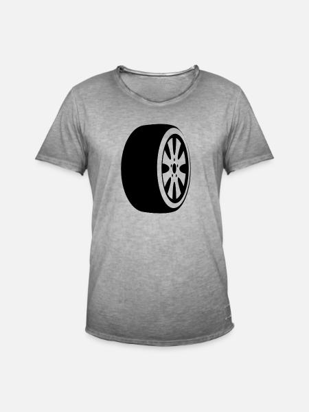 Wheel - Männer Vintage T-Shirt - Vintage Grau