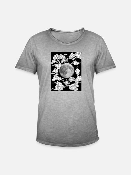 Mond - Männer Vintage T-Shirt - Vintage Grau