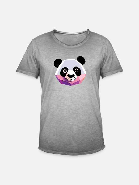 Panda Low Poly - Men's Vintage T-Shirt - vintage grey