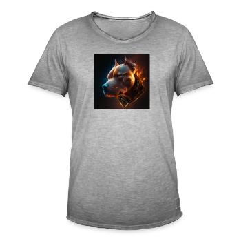 Pitbull Kollektion #03 - Männer Vintage T-Shirt - Vintage Grau - Vorne - Jose (178cm)