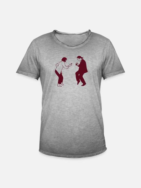 pulp fiction dancing pf06 - Männer Vintage T-Shirt - Vintage Grau