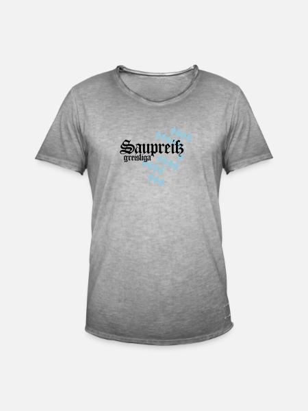 Saupreiß - Männer Vintage T-Shirt - Vintage Grau
