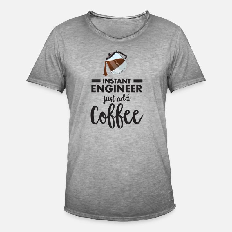 Instant Engineer - Just Add Coffee - Männer Vintage T-Shirt - Vintage Grau