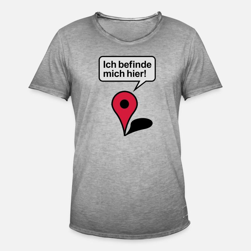 Ich befinde mich hier Google Maps - Männer Vintage T-Shirt - Vintage Grau