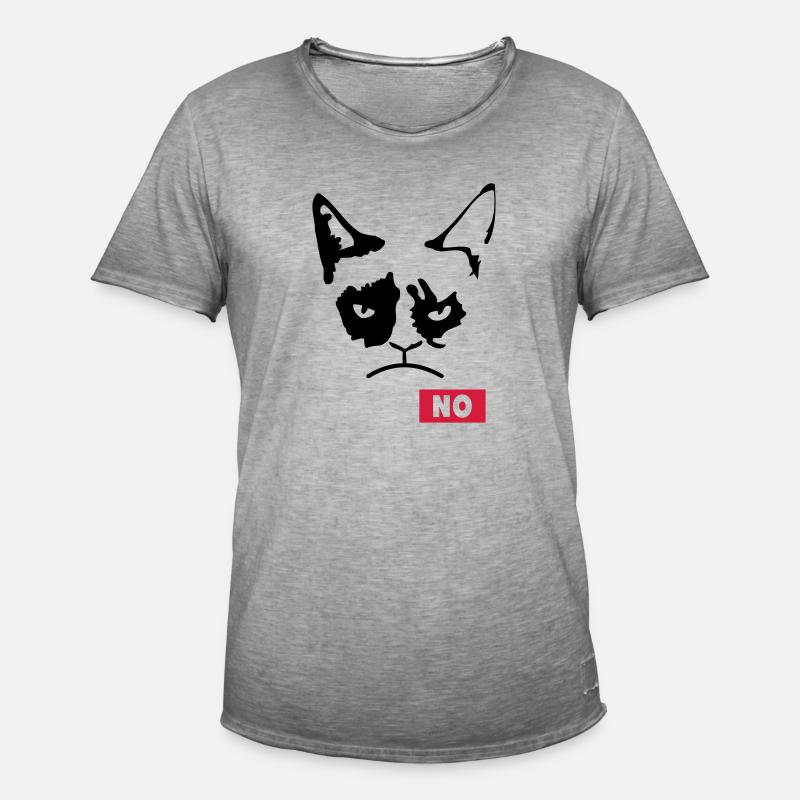 Grumpy Cat - Herre vintage T-shirt - vintage-grå