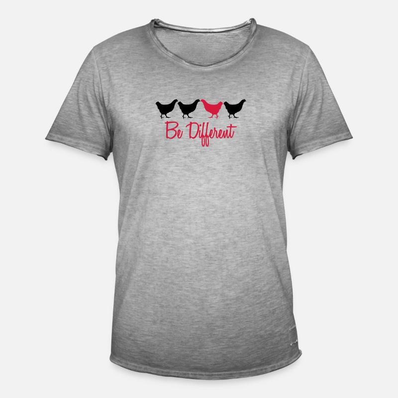 Be Different Huhn mit Text - Männer Vintage T-Shirt - Vintage Grau