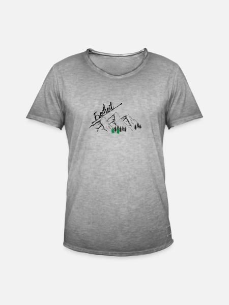 freiheit - Männer Vintage T-Shirt - Vintage Grau