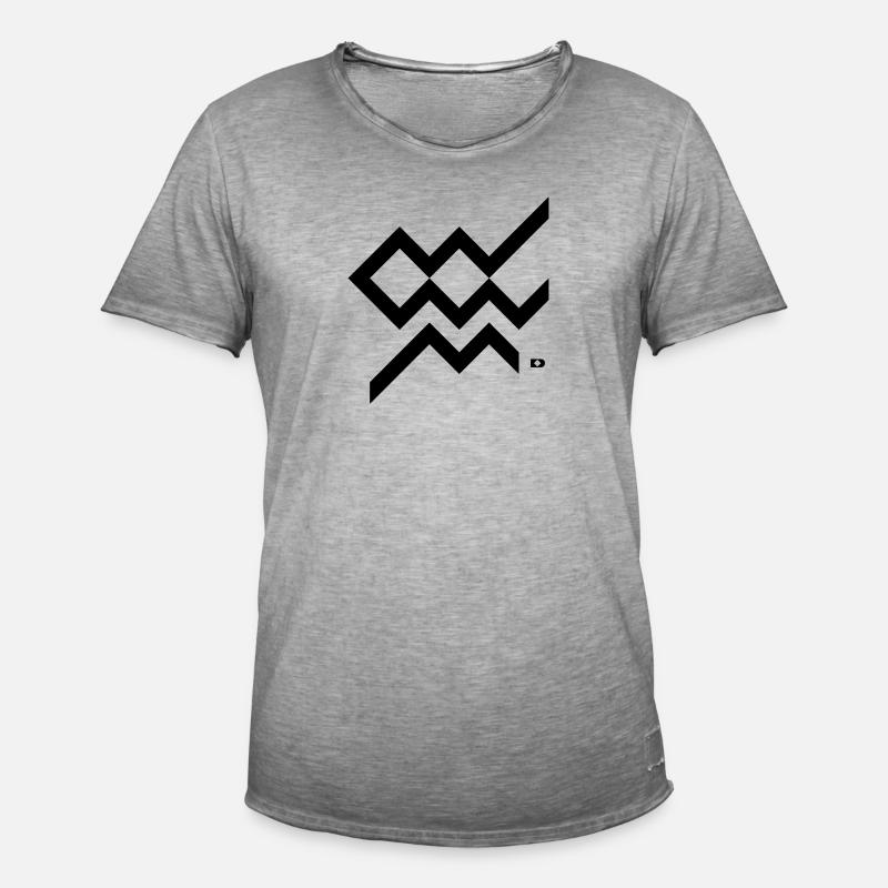 A-129 Grumpy face - Männer Vintage T-Shirt - Vintage Grau