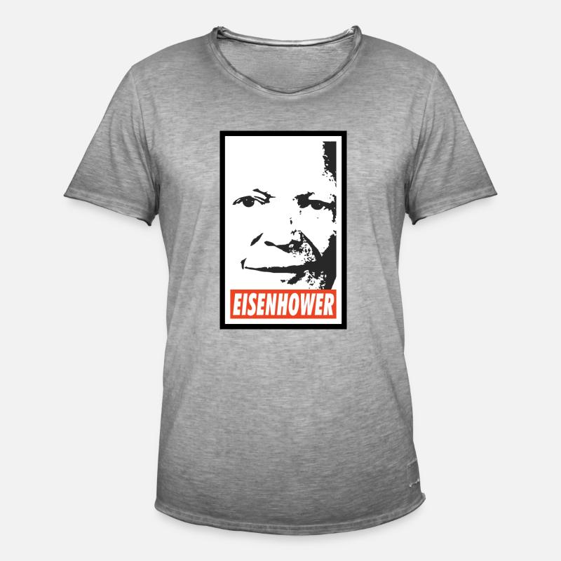 Dwight D. Eisenhower - Men's Vintage T-Shirt - vintage grey