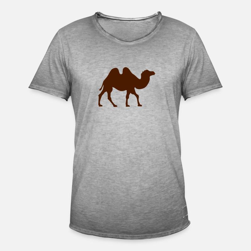 Kamel - Männer Vintage T-Shirt - Vintage Grau