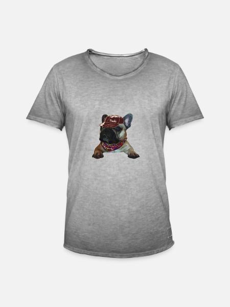 Frenchie, Bully, French Bulldog, Gift - Men's Vintage T-Shirt - vintage grey