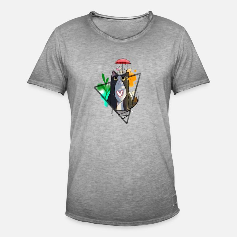 F2B0CC0D 68C2 4F71 970E 8EB13A8D9DE4 - Männer Vintage T-Shirt - Vintage Grau